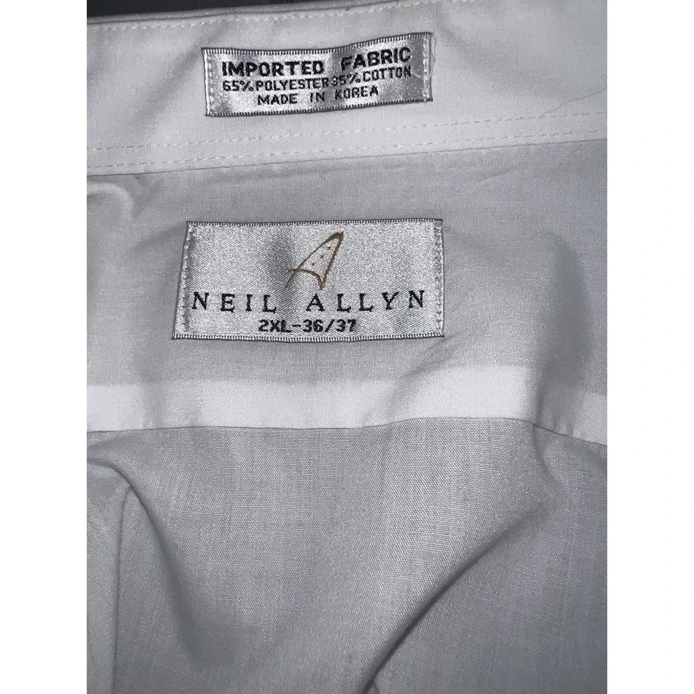 Neil Allyn 2XL Men's Tuxedo Shirt Pleated‎ White Jeweled Buttons